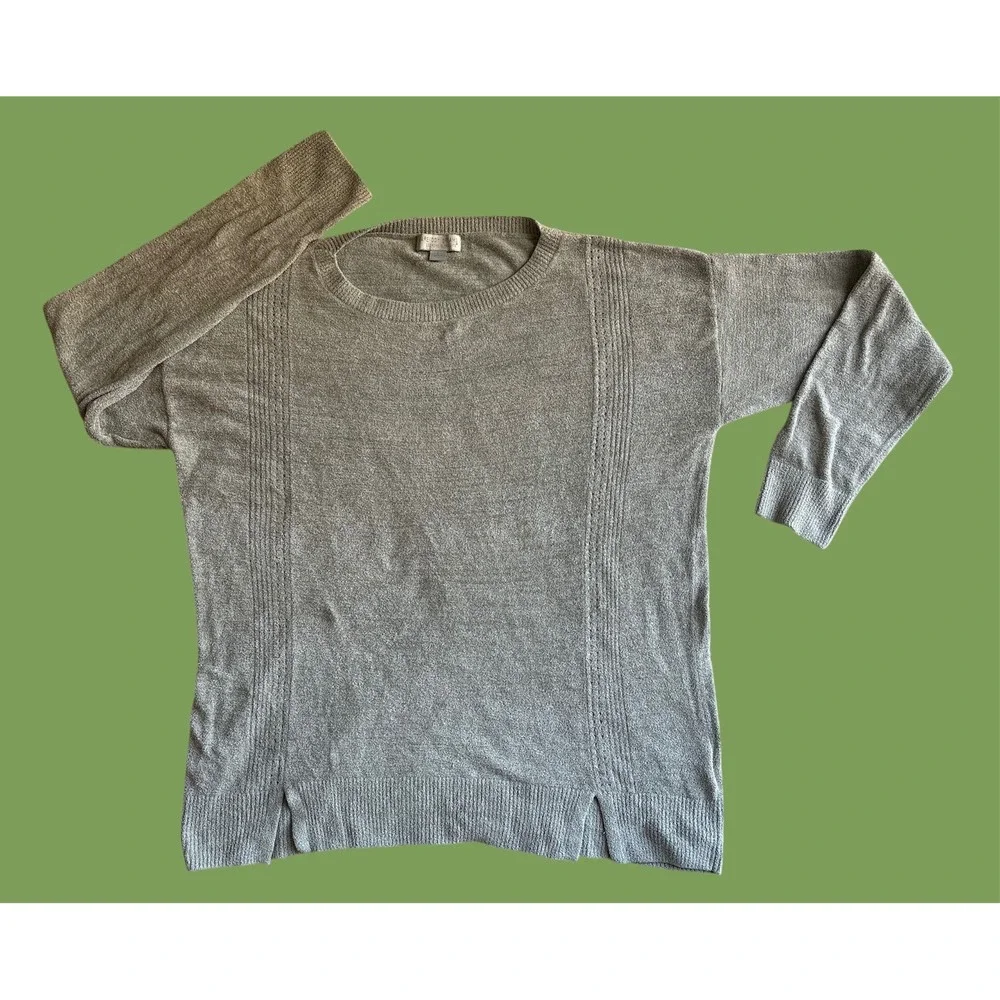 BAREFOOT DREAMS CozyChic Ultra Lite Mens L Gray Long Sleeve Crew‎ Neck Sweater